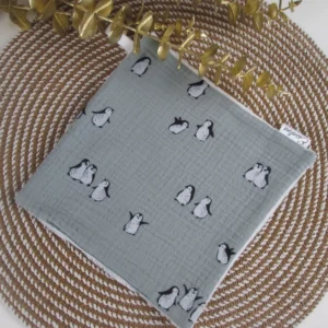 Mini serviettes visage – Pingouins double gaze