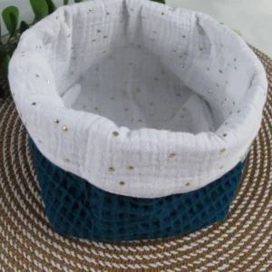 Panières en coton – Bleu Paon Nid A