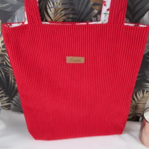 Tote Bag velours Sienna – Rouge/Cerises
